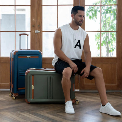 Vintage 3 Piece Expandable Retro Luggage Set - The Dock Drop