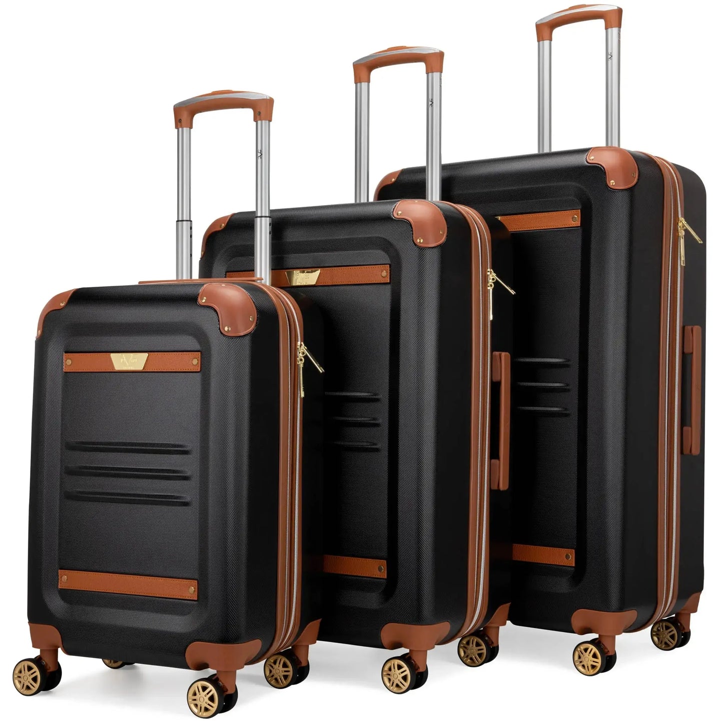 Vintage 3 Piece Expandable Retro Luggage Set - The Dock Drop