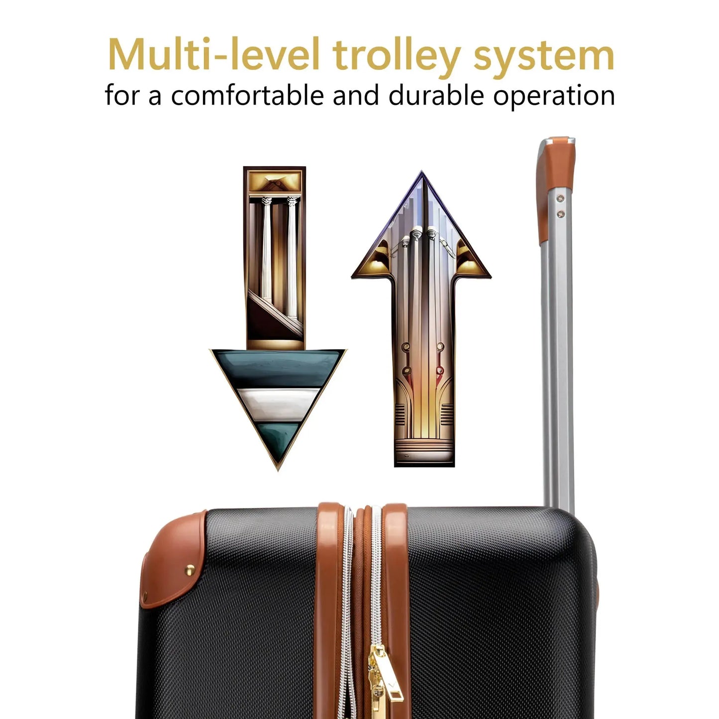 Vintage 3 Piece Expandable Retro Luggage Set - The Dock Drop