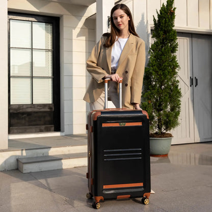 Vintage 3 Piece Expandable Retro Luggage Set - The Dock Drop