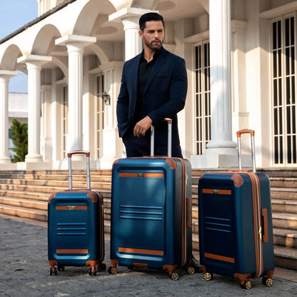 Vintage 3 Piece Expandable Retro Luggage Set - The Dock Drop