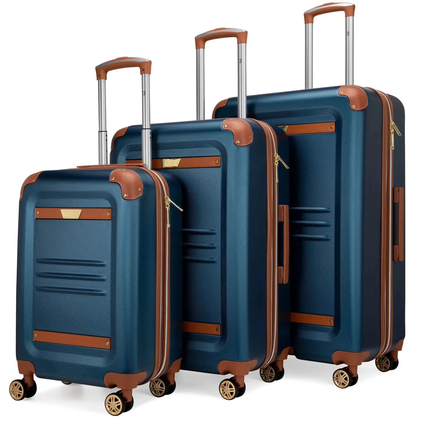 Vintage 3 Piece Expandable Retro Luggage Set - The Dock Drop
