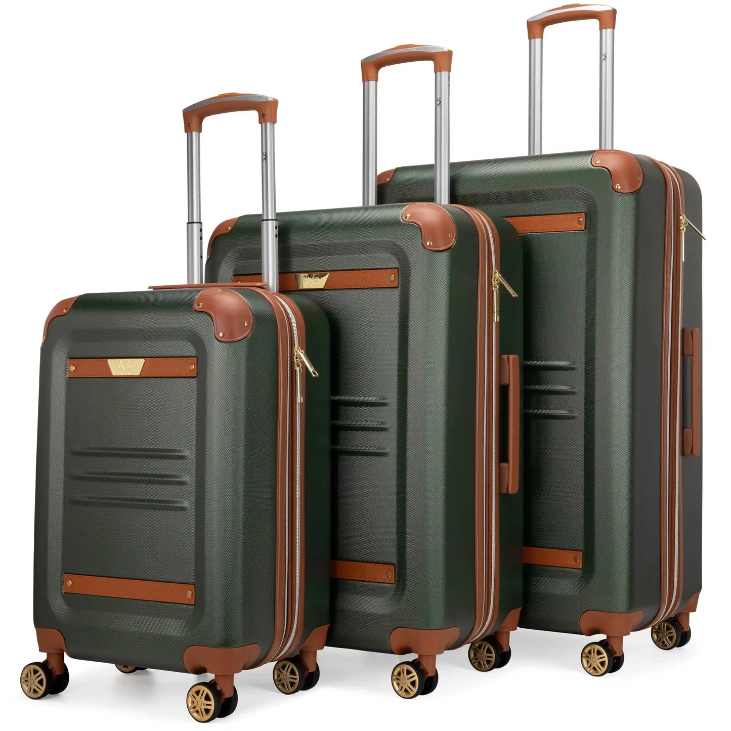 Vintage 3 Piece Expandable Retro Luggage Set - The Dock Drop