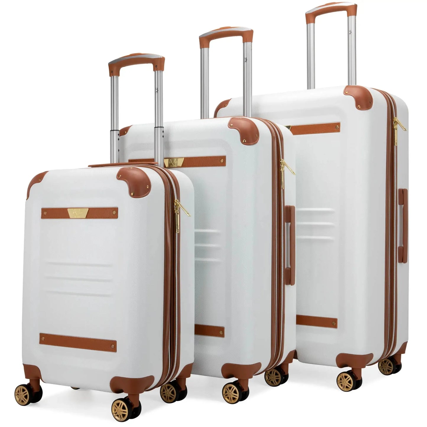 Vintage 3 Piece Expandable Retro Luggage Set - The Dock Drop