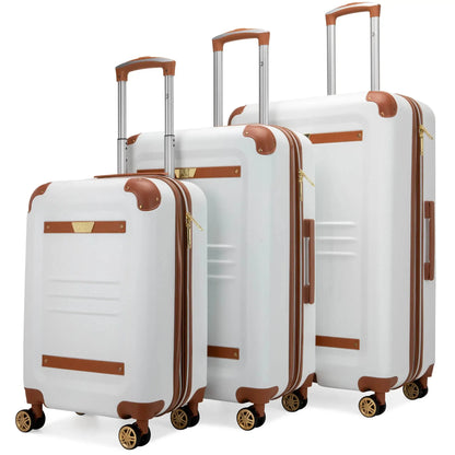 Vintage 3 Piece Expandable Retro Luggage Set - The Dock Drop