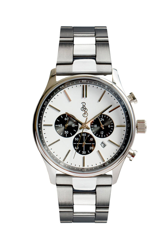 White and Black Chronograph - The Dock Drop