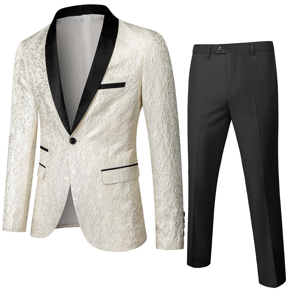 Regal Edge Men’s Slim Fit Tuxedo Suit – Two-Piece Blazer & Pants