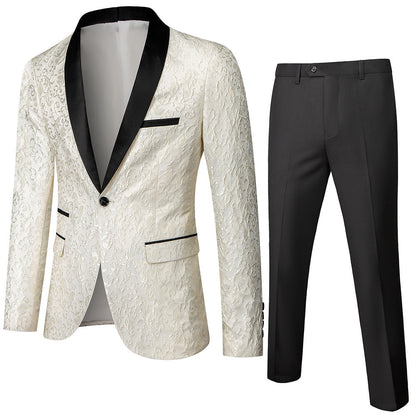 Regal Edge Men’s Slim Fit Tuxedo Suit – Two-Piece Blazer & Pants