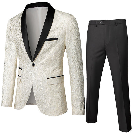 Regal Edge Men’s Slim Fit Tuxedo Suit – Two-Piece Blazer & Pants