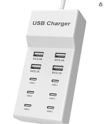 Multi-Port USB Charger – 8 Devices, One Outlet