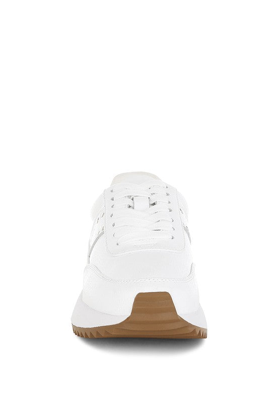 Athion Studded Real Leather Sneakers – Black – US-8 / UK-6 / EU-39