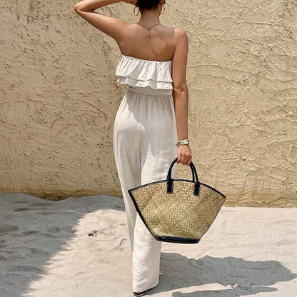 Women’s Sleeveless Wide-Leg Jumpsuit – Tie Waist & Travel-Ready - The Dock Drop
