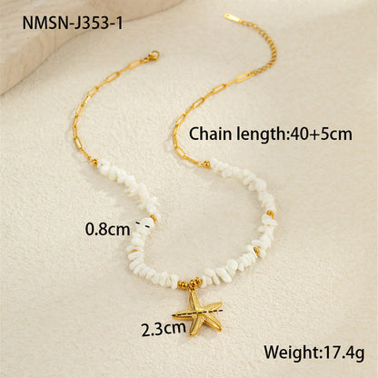 Gold Starfish Pendant Necklace