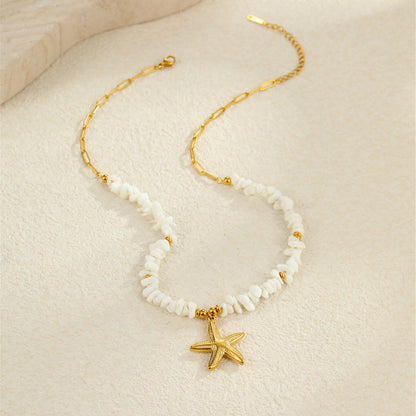 Gold Starfish Pendant Necklace