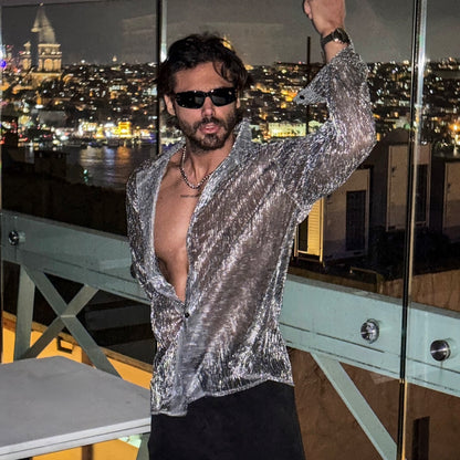 Men’s Printed Long Sleeve Shirt – Bold Resort Style