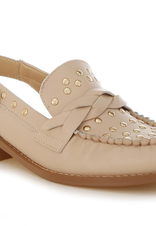 Remykin Braided Penny Strap Loafers – Beige – US-6 / UK-4 / EU-37