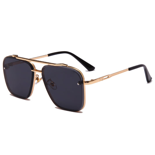 Men’s Aviator-Style Square Sunglasses – Metal Frame, UV Protection