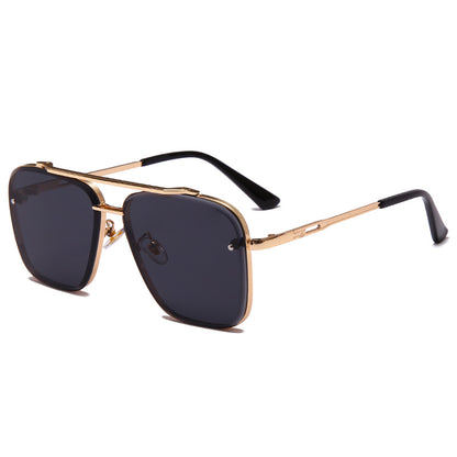 Men’s Aviator-Style Square Sunglasses – Metal Frame, UV Protection