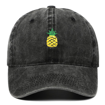 Pineapple Embroidered Dad Cap – Washed Cotton, Adjustable