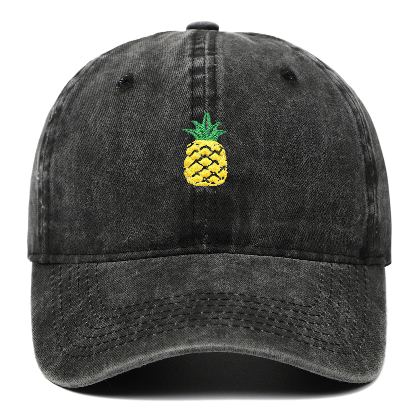Pineapple Embroidered Dad Cap – Washed Cotton, Adjustable