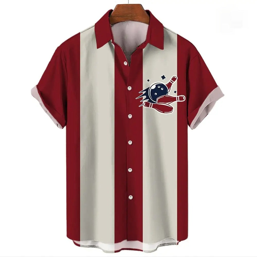 Two-Tone Stripe Resort Button-Up – Short Sleeve (S–2XL) - The Dock Drop