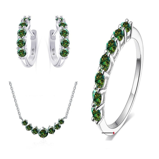 Emerald Horizon Moissanite Jewelry Set