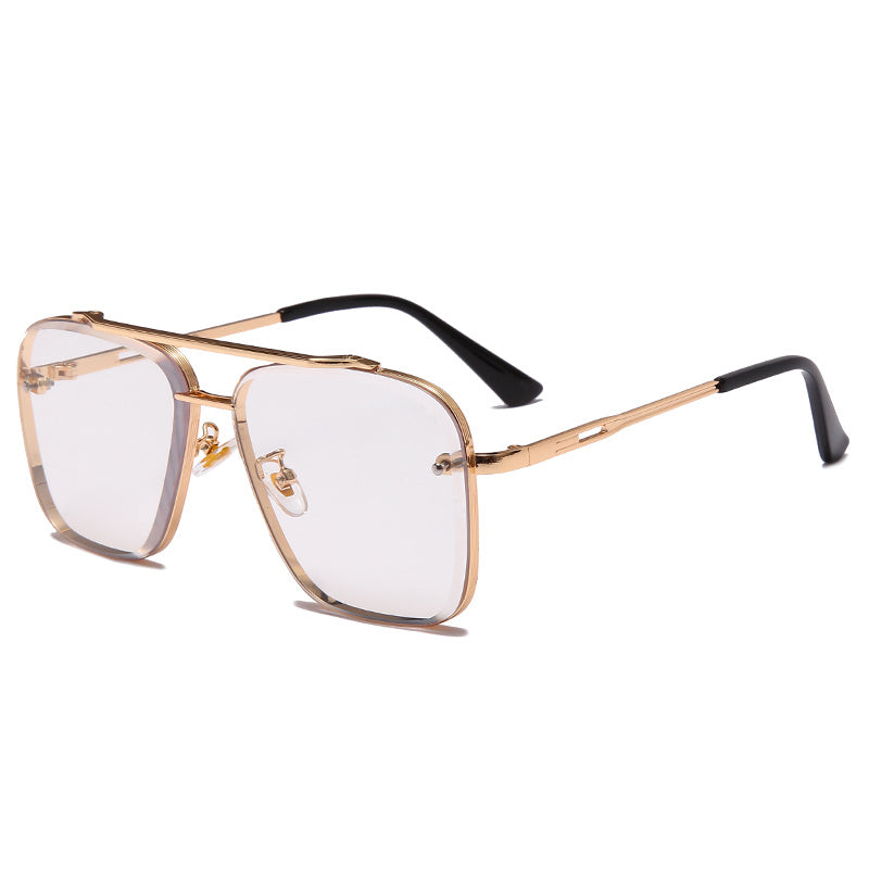 Men’s Aviator-Style Square Sunglasses – Metal Frame, UV Protection