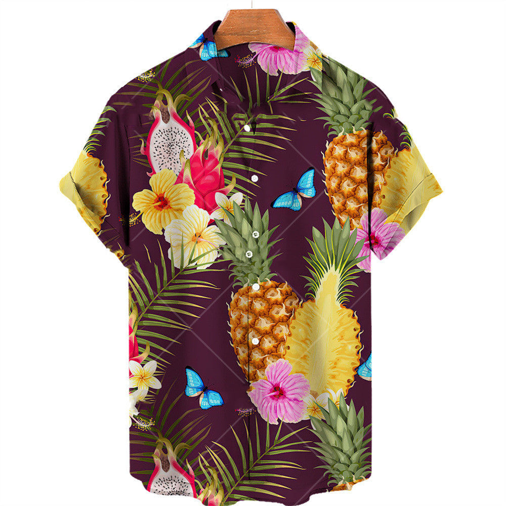Fruit-Print Hawaiian Shirt – Lightweight & Breathable - The Dock Drop