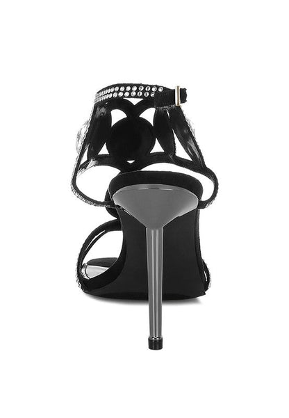 Fialka Diamante & Rhinestones Stiletto Sandals