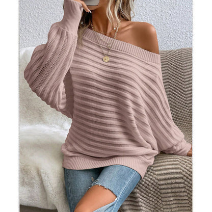 Harbor Breeze Sweater – Off-Shoulder Knit Pullover - The Dock Drop
