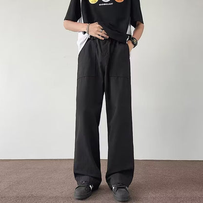 Teen Wide-Leg Drawstring Pants – Army Green (S–2XL)