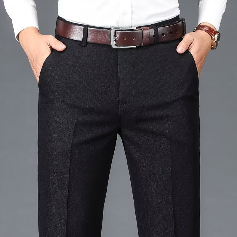 Anti-Wrinkle Dress Trousers – Classic Straight Leg - The Dock Drop