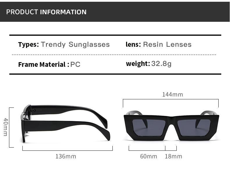 Classic Retro Rectangular Shape Sunglasses for Women