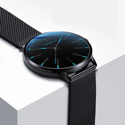 Midnight Current™ Men’s Quartz Watch – Stainless Steel, Waterproof, Luminous