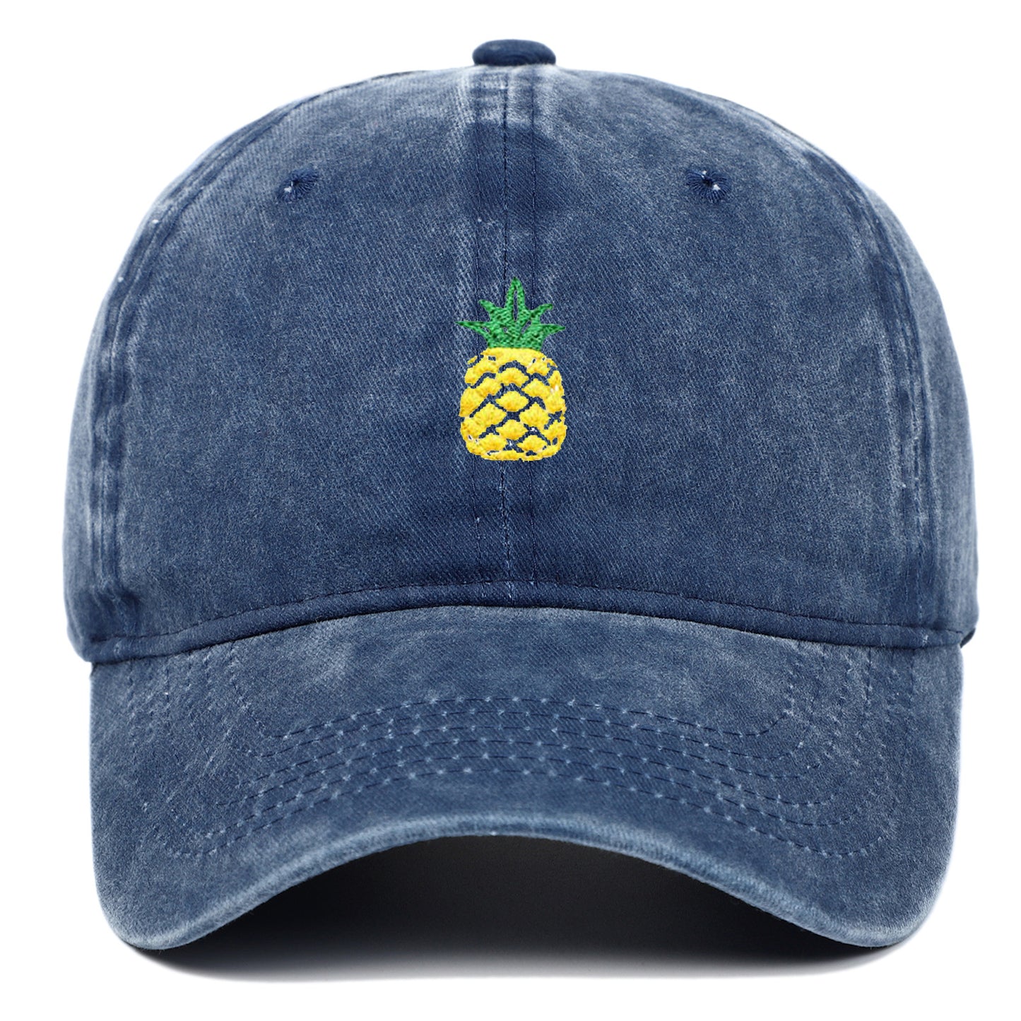 Pineapple Embroidered Dad Cap – Washed Cotton, Adjustable