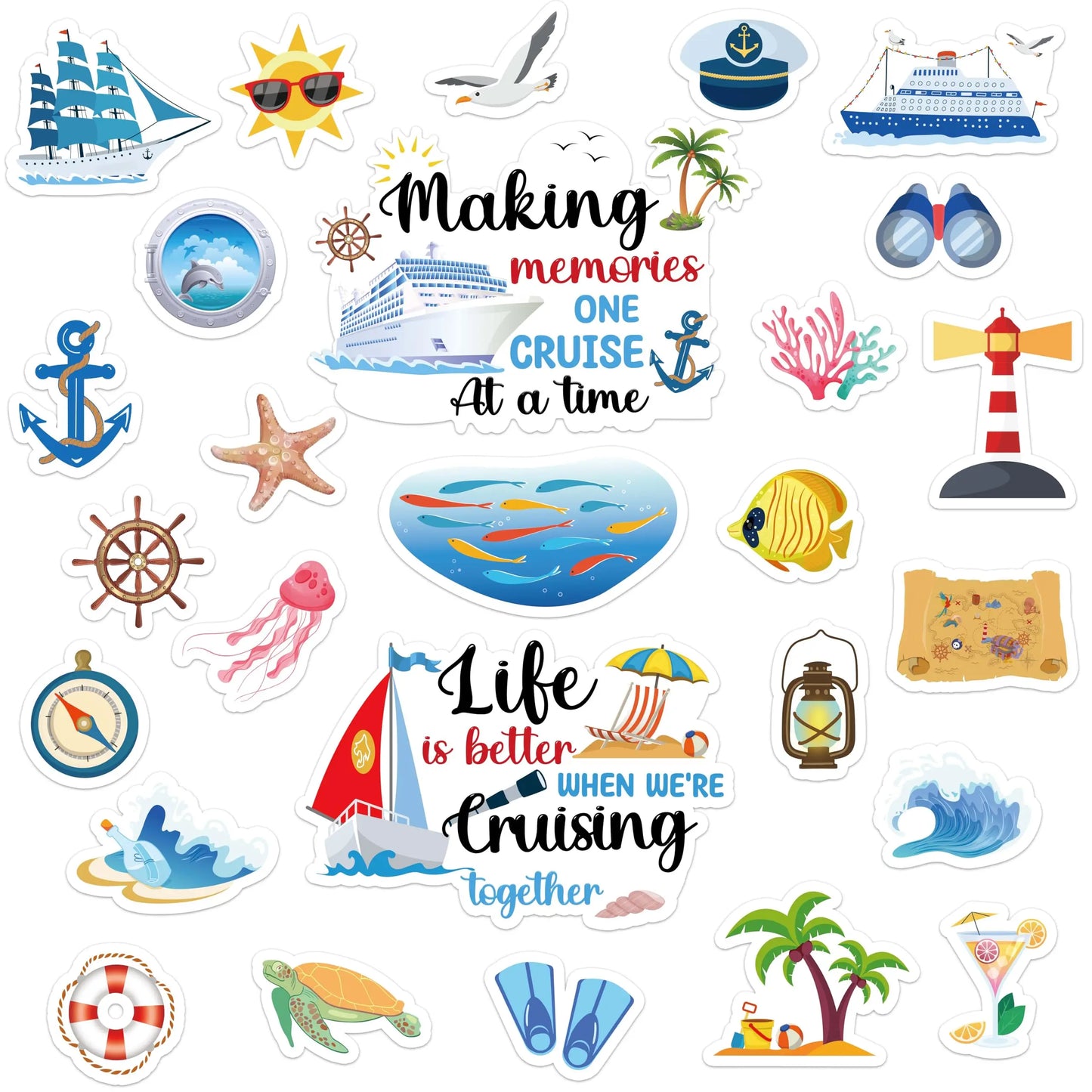 27 Pcs Large Nautical Cruise Ship Magnets