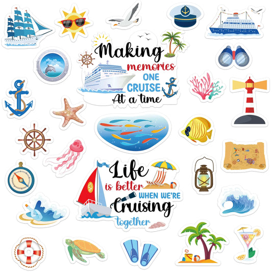 27 Pcs Large Nautical Cruise Ship Magnets