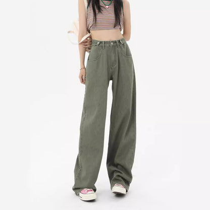 Marina Muse High-Waist Wide-Leg Jeans – Relaxed Slouch Fit (Green)