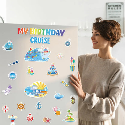 27 Pcs Large Nautical Cruise Ship Magnets