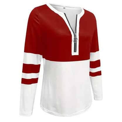 Harbor Stripe Pullover – Zip-Neck Color Block Sweatshirt - The Dock Drop