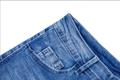 omen’s & Teens Distressed Denim Shorts — Mid-Rise, Button Fly, Frayed Hem - The Dock Drop