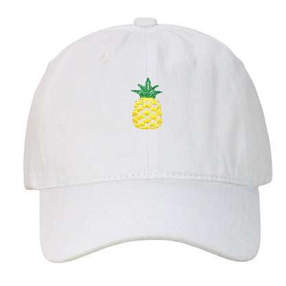 Pineapple Embroidered Dad Cap – Washed Cotton, Adjustable