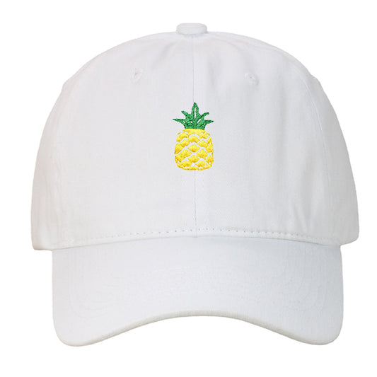Pineapple Embroidered Dad Cap – Washed Cotton, Adjustable - The Dock Drop