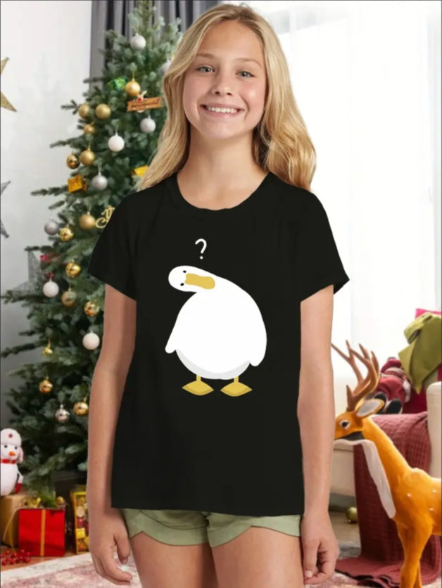 Quirky Penguin Graphic Tee – Teens Crew Neck Short Sleeve - The Dock Drop