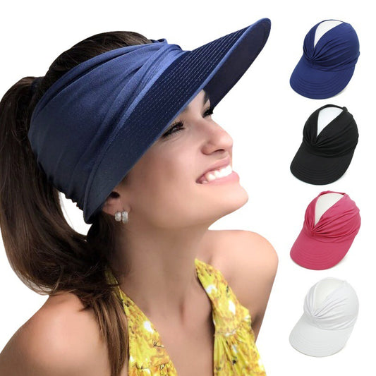 Women’s Wide Brim Sun Visor – Packable, Breathable Beach Hat - The Dock Drop