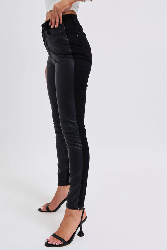 Judy Blue Plus Size HW Faux Leather Skinny Pants – Black – 16W