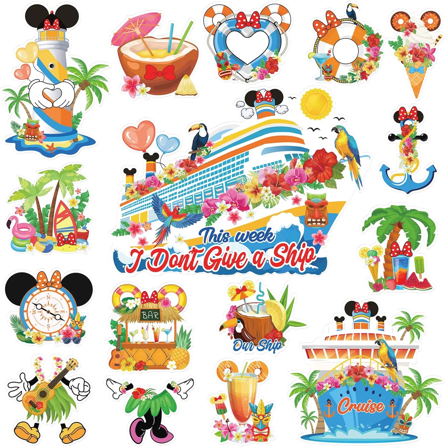 16 Pcs Birthday Cruise Door Magnets Decorations