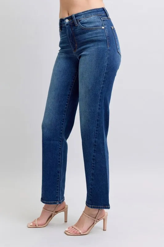 Judy Blue Full Size Side Seam Detail Straight Jeans with Pockets – Medium – 7(28)