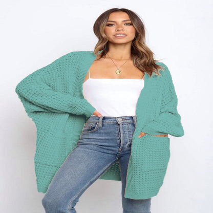 Open-Front Chunky Knit Cardigan – Cozy Longline Layer