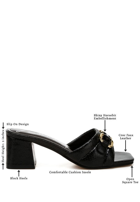 Bellamy Horsebit Detail Snake Print Sandals – Beige – US-7 / UK-5 / EU-38